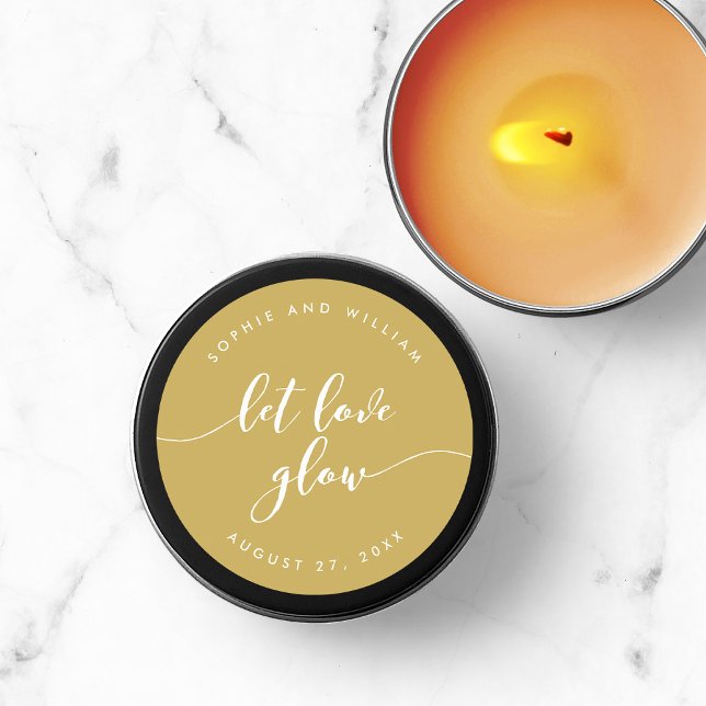 Sticker Rond Script Relax Laisser l'amour brillant Mariage de c (Créateur téléchargé)