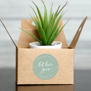 Sticker Rond Script Relax Laisser l'amour grandir Mariage de co