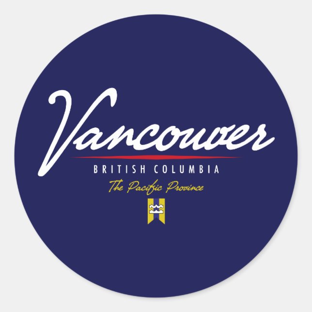 Sticker Rond Script Vancouver (Devant)