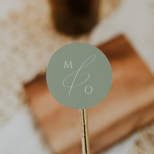 Sticker Rond Script Whimsical Sceau de l'enveloppe du monogra