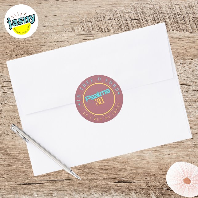 STICKER ROND SCRIPTURE DE BIBLE "IN THE O LORD" CLASSIQUE ROND  (Créateur téléchargé)