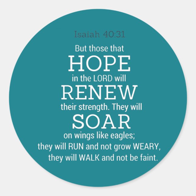 Sticker Rond Scripture Isaiah-40-31 (Devant)