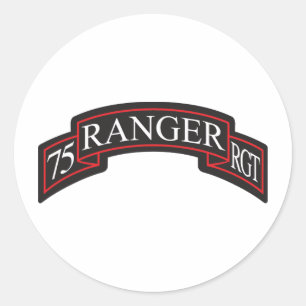 Sticker Rond Scroll du 75e régiment de Rangers