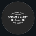 Sticker Rond Scrooge and Marley Counting House Christmas Carol<br><div class="desc">Scrooge and Marley Counthouse Christmas Carol Bah Humbug</div>