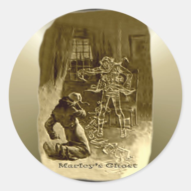 Sticker Rond Scrooge de Noël - Carol de Noël (Devant)