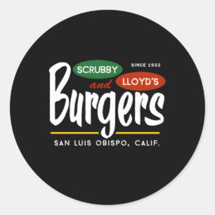 Sticker Rond Scrubby Lloyd'S Burgers San Luis Obispo Californie