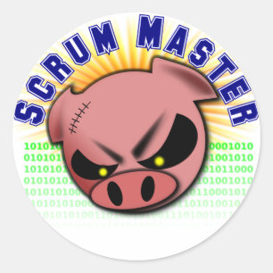 Sticker Rond Scrum Master - Agile Scrum Master Pig