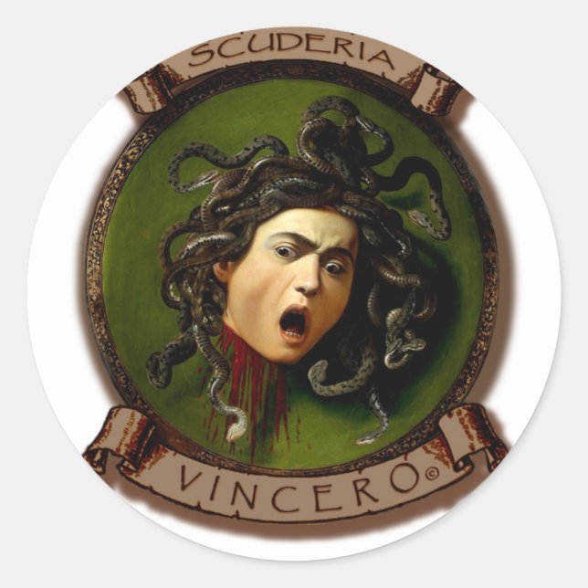 Sticker Rond Scuderia Vincero ! Méduse de Testa (Devant)