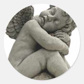Sticker rond Sculpture Angel Cherub dormant.