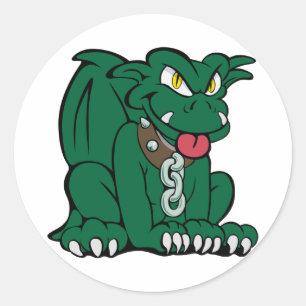 Sticker Rond sculpture de gargouille