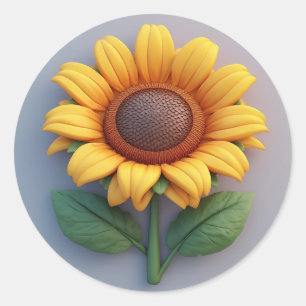 Sticker Rond Sculpture de Tournesol Lumineux