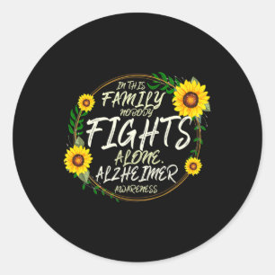 Sticker Rond Se bat seul. Soutien familial. Alzheimer