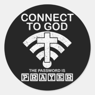 Sticker Rond Se Connecter À Dieu Le Mot De Passe Est Joueur Fiè