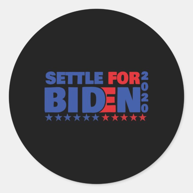 Sticker Rond Se contenter de Biden  (Devant)
