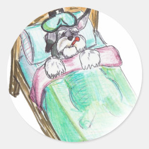 Sticker Rond se remettre bientôt : lit