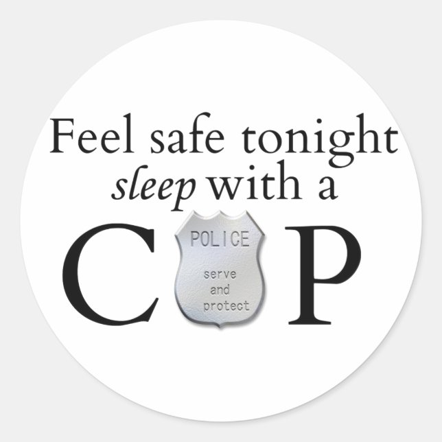Sticker Rond Se sentir en sécurité ce soir ! (Devant)