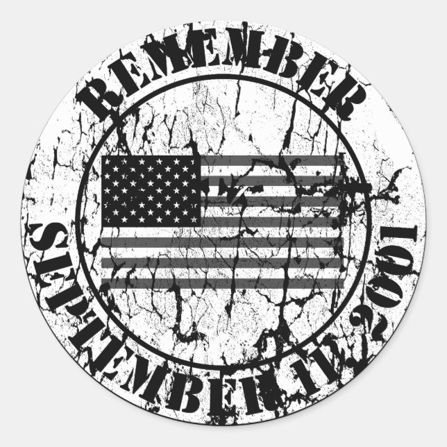 Sticker Rond Se souvenir du 11 septembre (Devant)