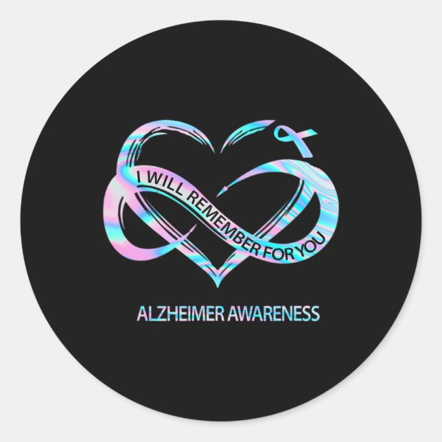 Sticker Rond Se Souviendra De Vous Sensibiliser À Alzheimer (Devant)