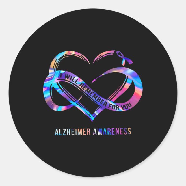 Sticker Rond Se Souviendra De Vous Sensibiliser À L'Alzheimer 1 (Devant)