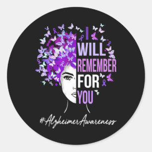 Sticker Rond Se Souviendra De Vous Sensibiliser À L'Alzheimer B