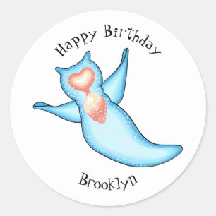 Sticker Rond Sea angel cartoon