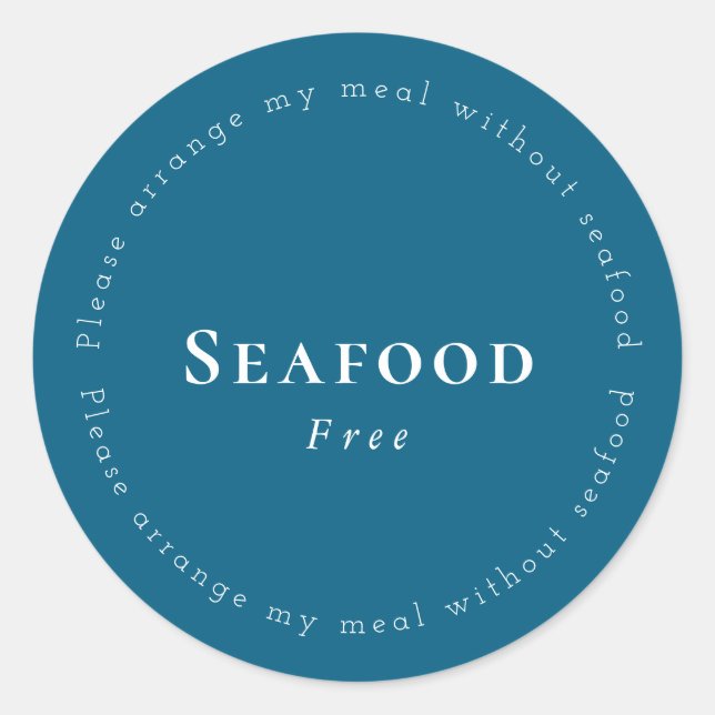 Sticker Rond Seafood-Free Request Sticker, Navy - White (Devant)