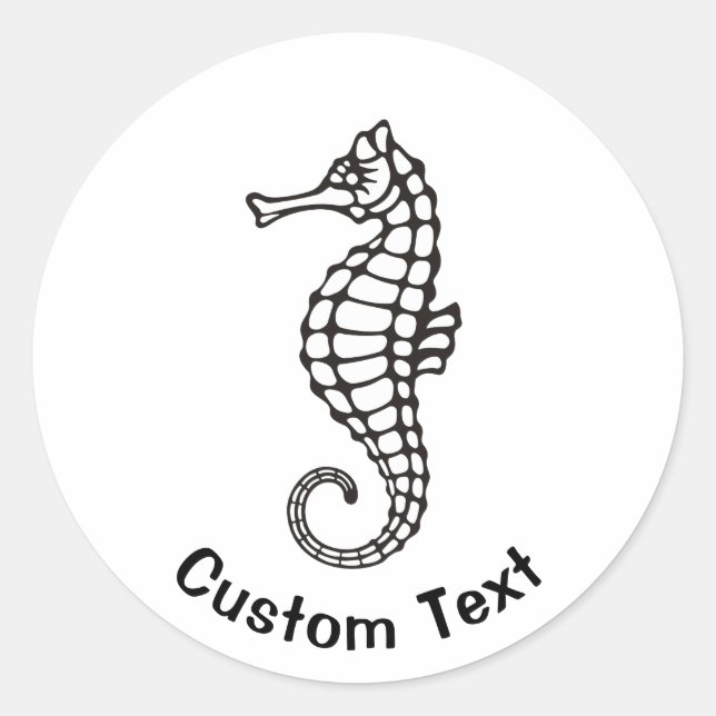 Sticker Rond Seahorse Black (Devant)