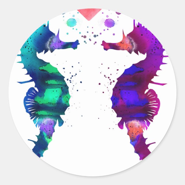 Sticker Rond Seahorse, Seahorse en amour (Devant)
