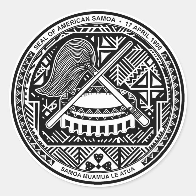 Sticker Rond Seal of American Samoa  (Devant)