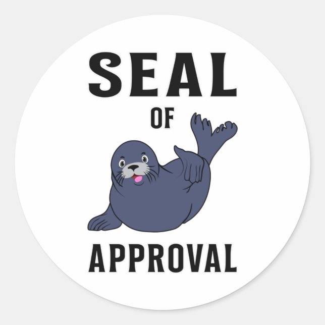 Sticker Rond Seal Vie marine Animal mignon Seals Seals Lover Ca (Devant)