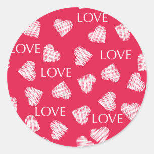 Sticker Rond Seamless LOVE Valentines Day rose