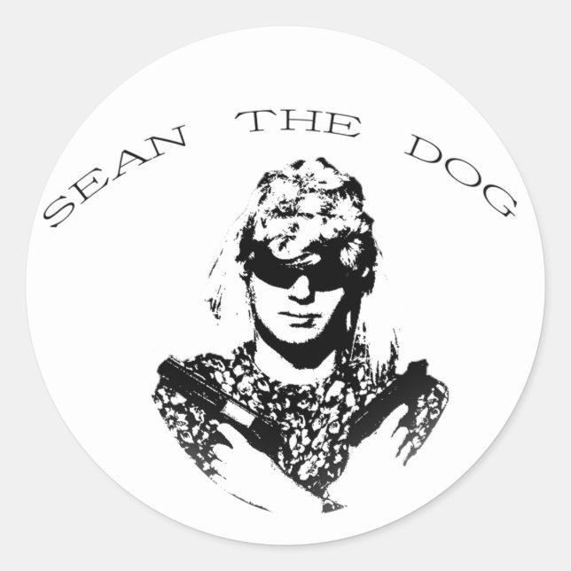 Sticker Rond Sean l'autocollant de chien grand (Devant)