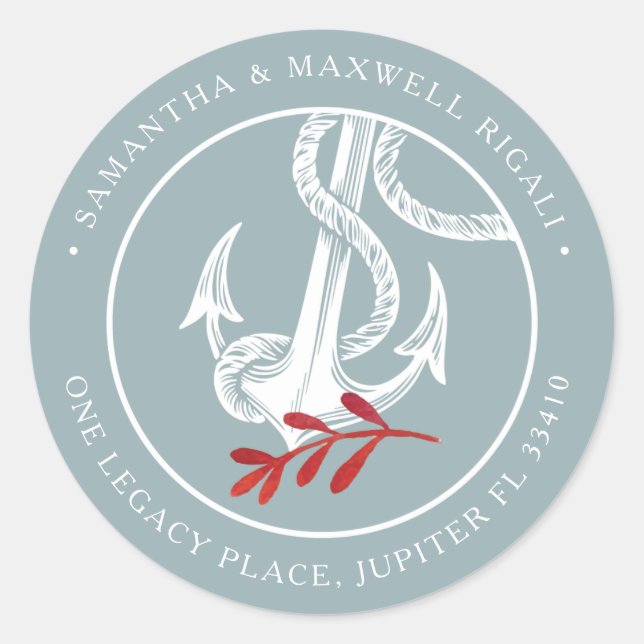 Sticker Rond Seas et salutations Retour Adresse Enveloppe Sceau (Devant)