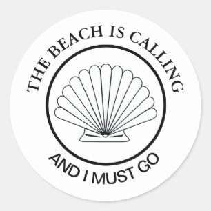 Sticker Rond Seashell Beach appelle Custom