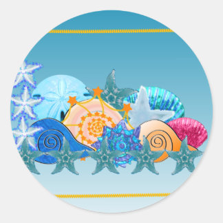 Sticker Rond Seashell Medley