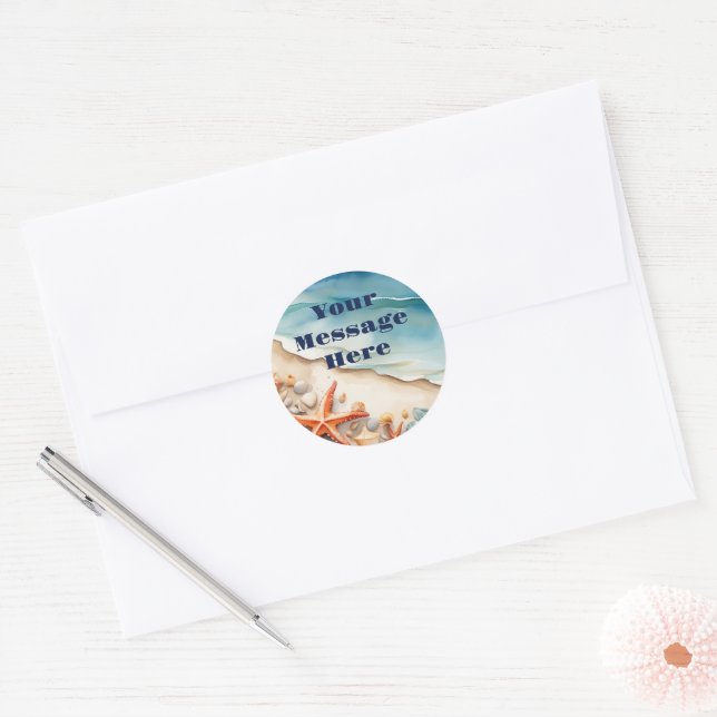 Sticker Rond Seashore Bliss Beach Party (Enveloppe)