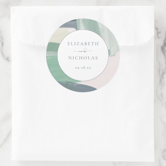 Sticker Rond Seaside Ocean Glass | Mariage Monogrammé  (Sac)