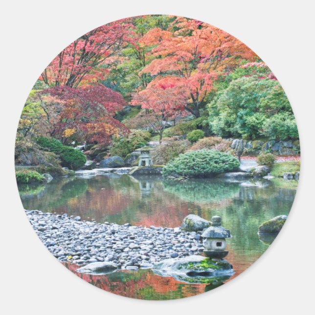 Sticker Rond Seattle, jardin japonais de l'Arboretum (Devant)
