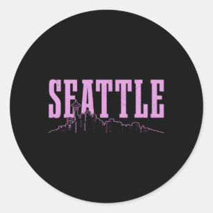 Sticker Rond Seattle Skyline Washington Seattle