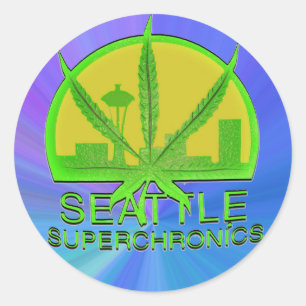 Sticker Rond Seattle Superchronics