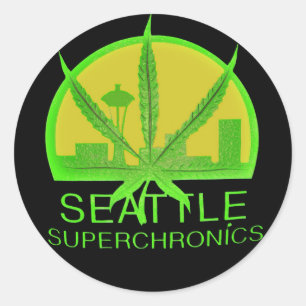Sticker Rond Seattle Superchronics (Noir)