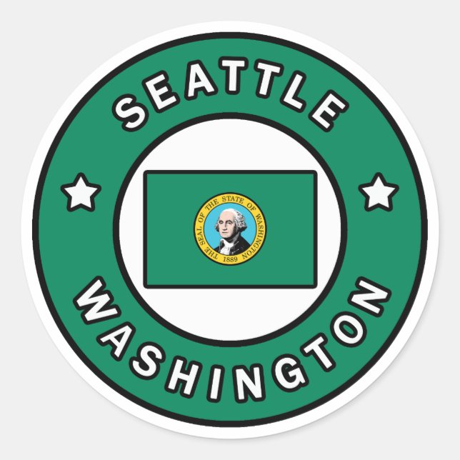 Sticker Rond Seattle Washington (Devant)