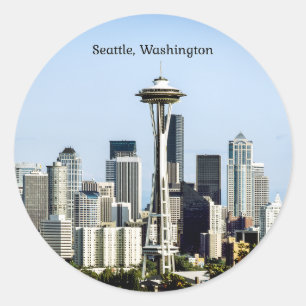 Sticker Rond Seattle, Washington skyline