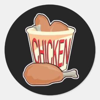 Sticker Rond seau de poulet frit