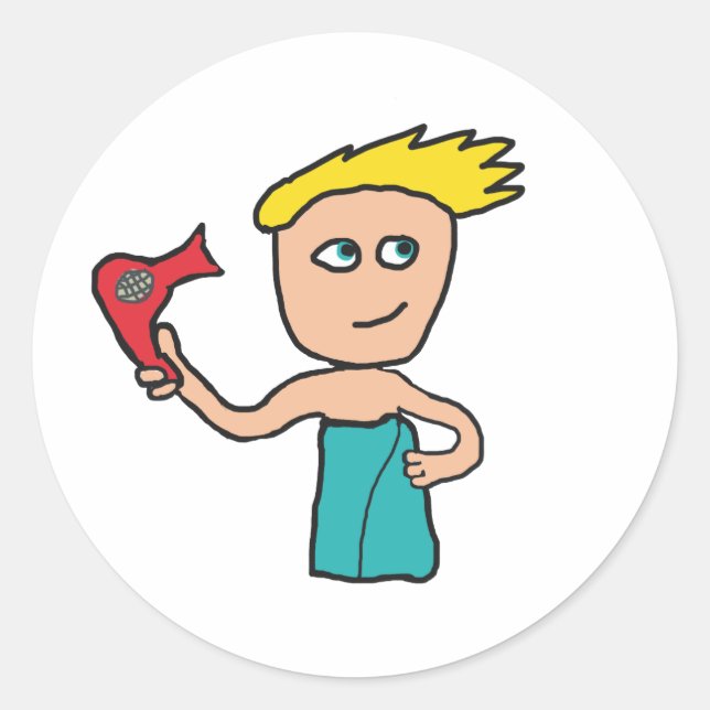 Sticker Rond Séchage de cheveux (Devant)
