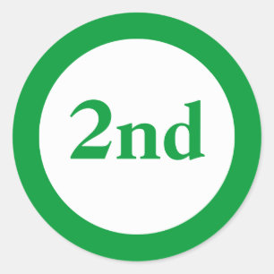Sticker Rond Second Place Award Green