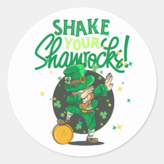 Sticker Rond Secouez votre trèfle, jour de la Saint-Patrick, Sl