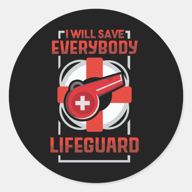 Sticker Rond Secourir la plage du Design Guard (Devant)