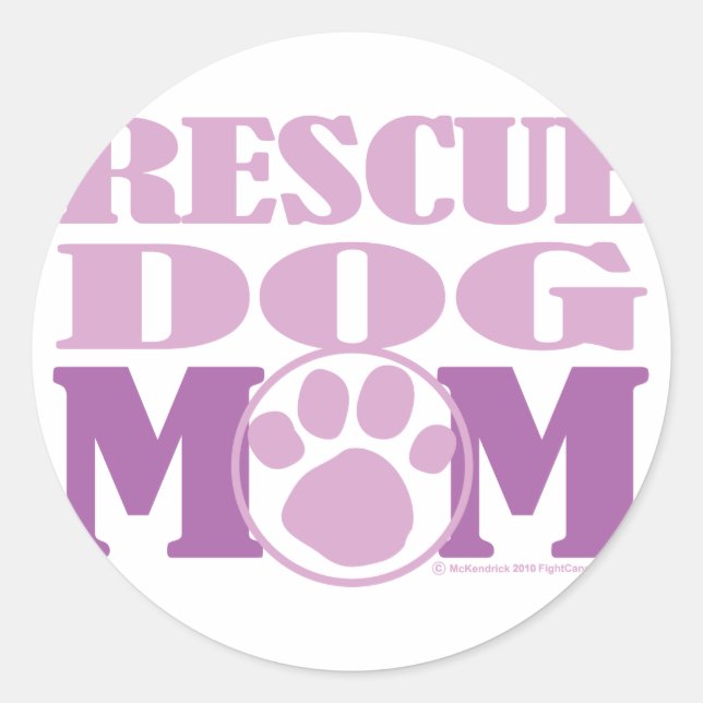 Sticker Rond Secourir maman chien (Devant)
