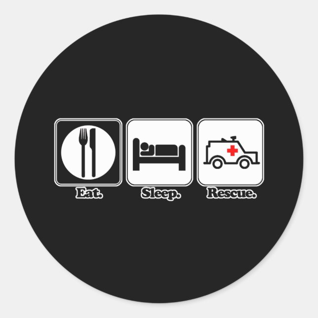 Sticker Rond secourt de sommeil (Devant)